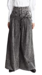 Sea Noir Denim High Waisted Corset Pants