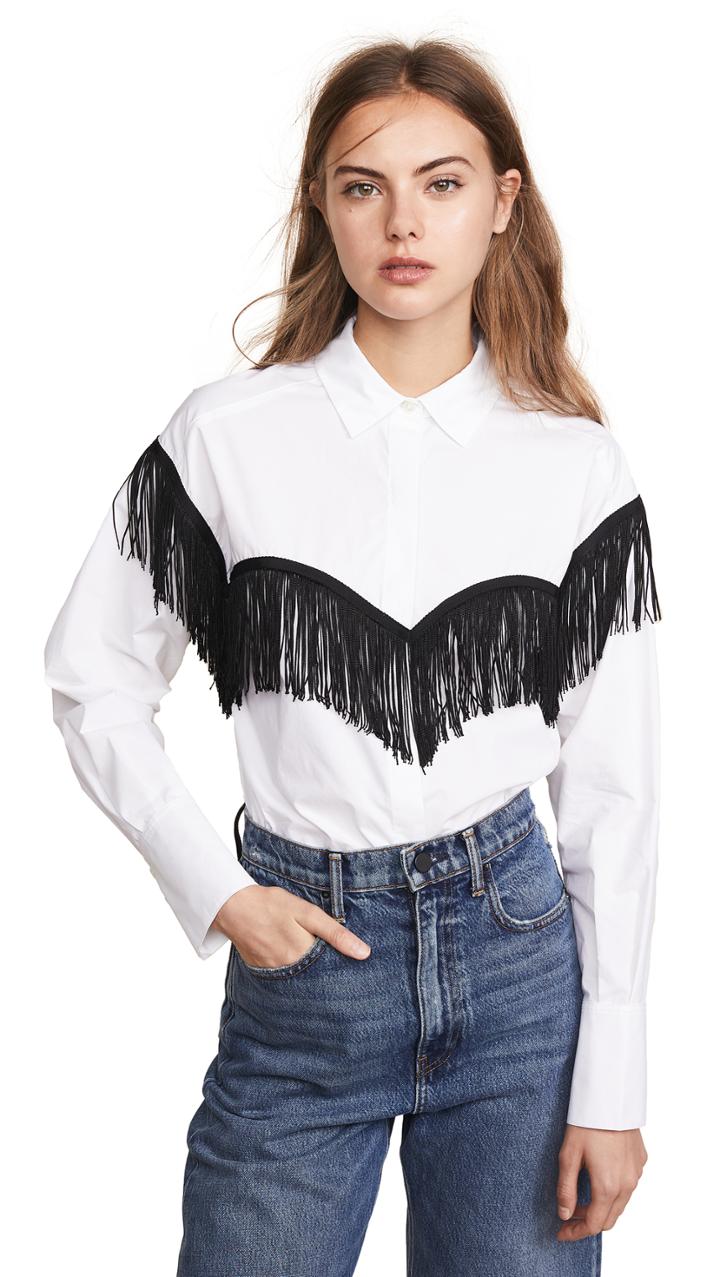 Derek Lam 10 Crosby Fringe Shirt