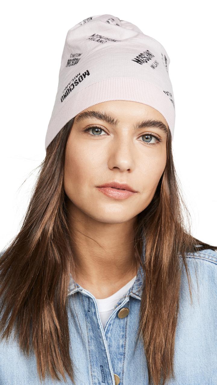 Moschino Logo Print Beanie