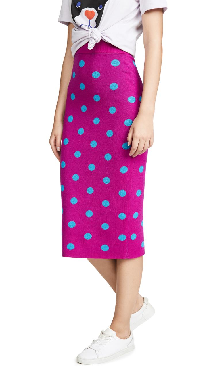 Victor Glemaud Polka Dot Midi Skirt