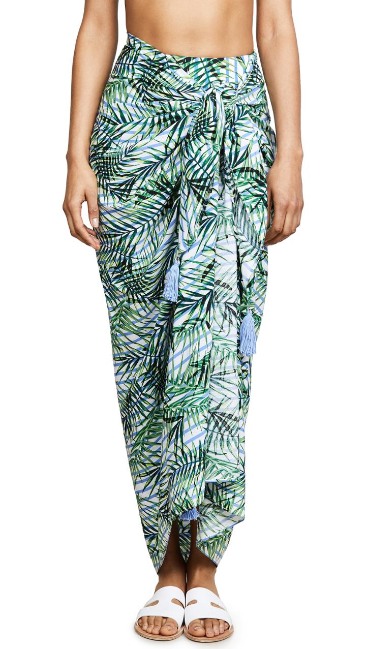 Red Carter Palm Party Sarong