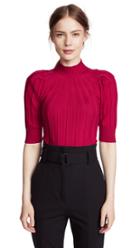 Adam Lippes Ribbed Puff Sleeve Sweater