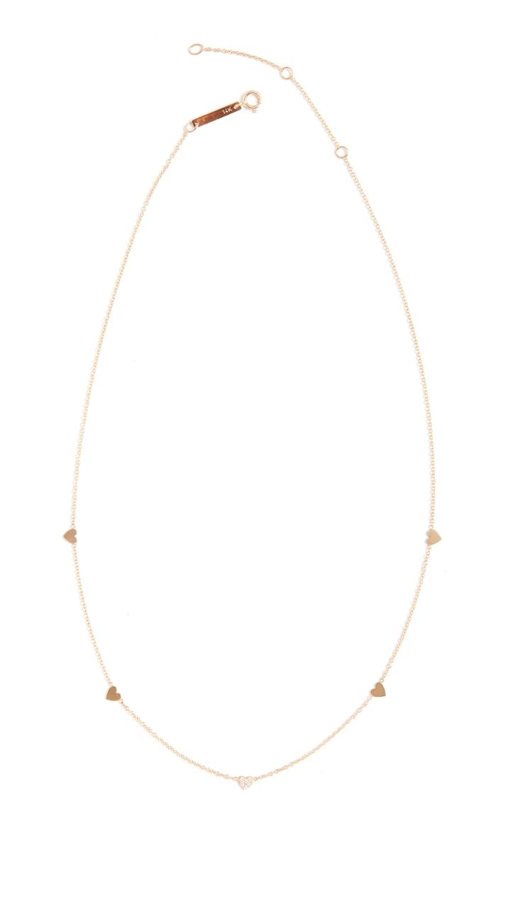 Zoe Chicco 14k Gold Itty Bitty Hearts Necklace