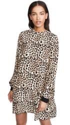 Atm Anthony Thomas Melillo Leopard Print Bishop Sleeve Mini Dress