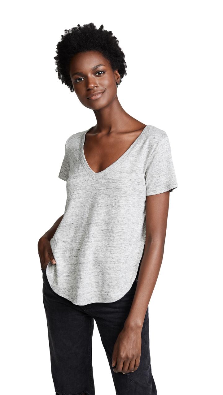 Chaser Tulip Side V Neck Tee