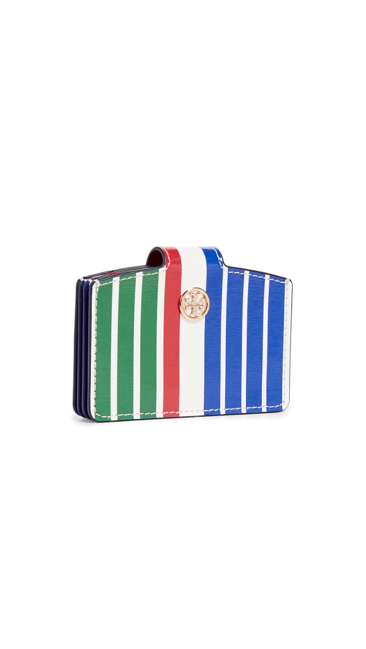 Tory Burch Robinson Stripe Accordion Wallet