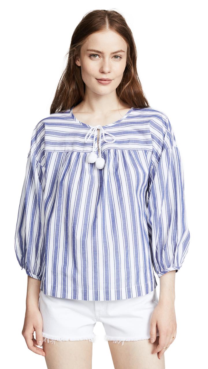 Madewell Peasant Top In Shea Stripe
