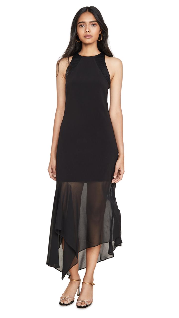 Halston Sleeveless Crepe Georgette Dress