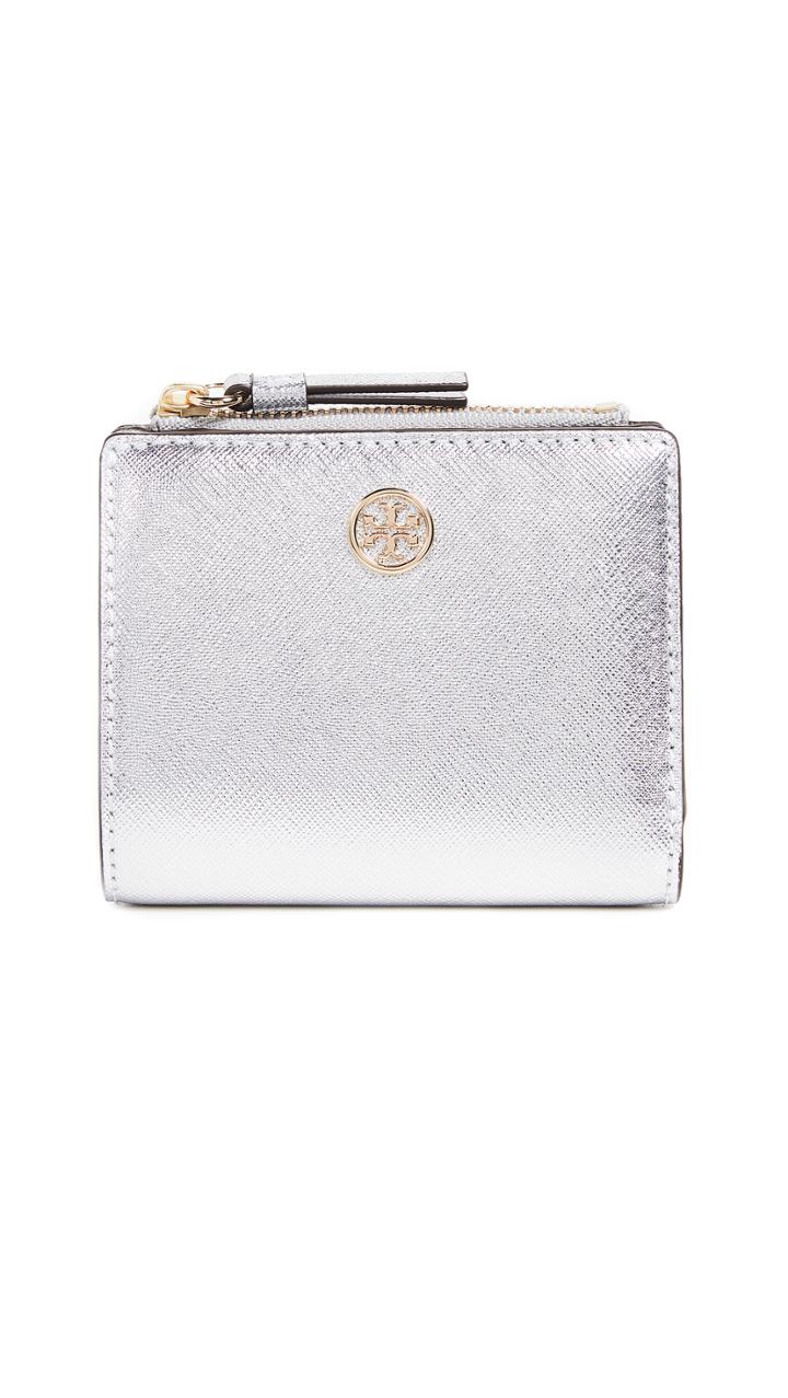 Tory Burch Robinson Metallic Mini Wallet