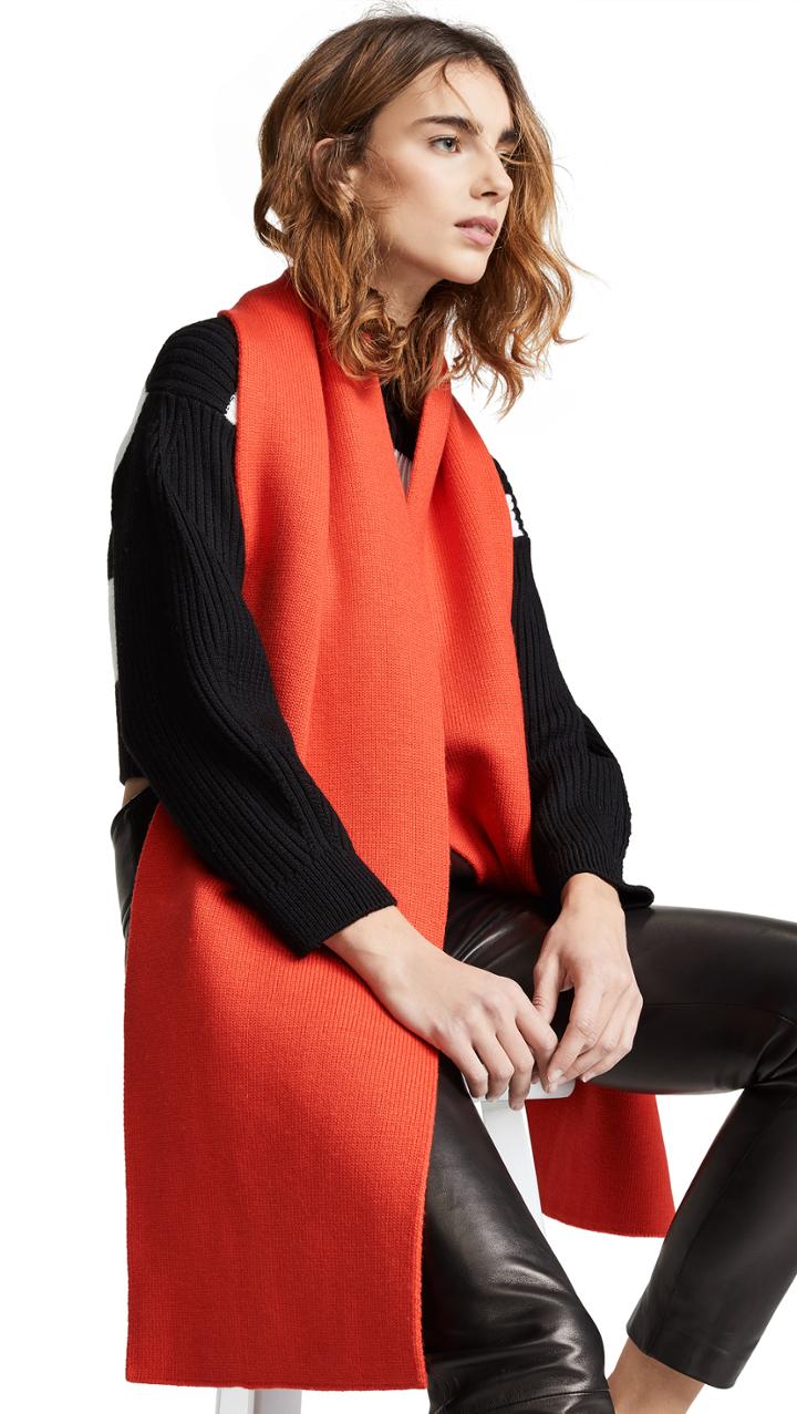 Tibi Double Jacquard Wool Scarf