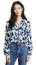 Diane Von Furstenberg Short Sleeve Cinched Waist Top