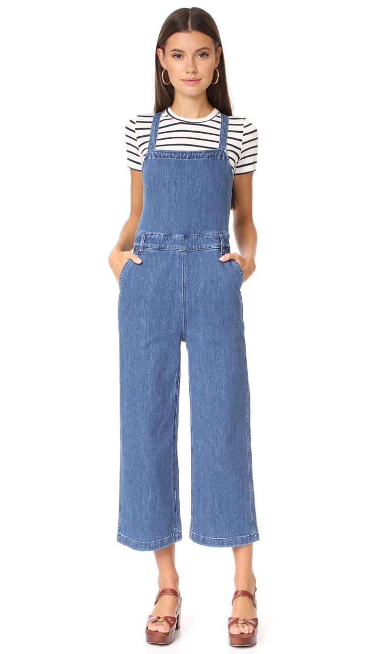 Madewell Denim Lace Up Back Jumpsuit