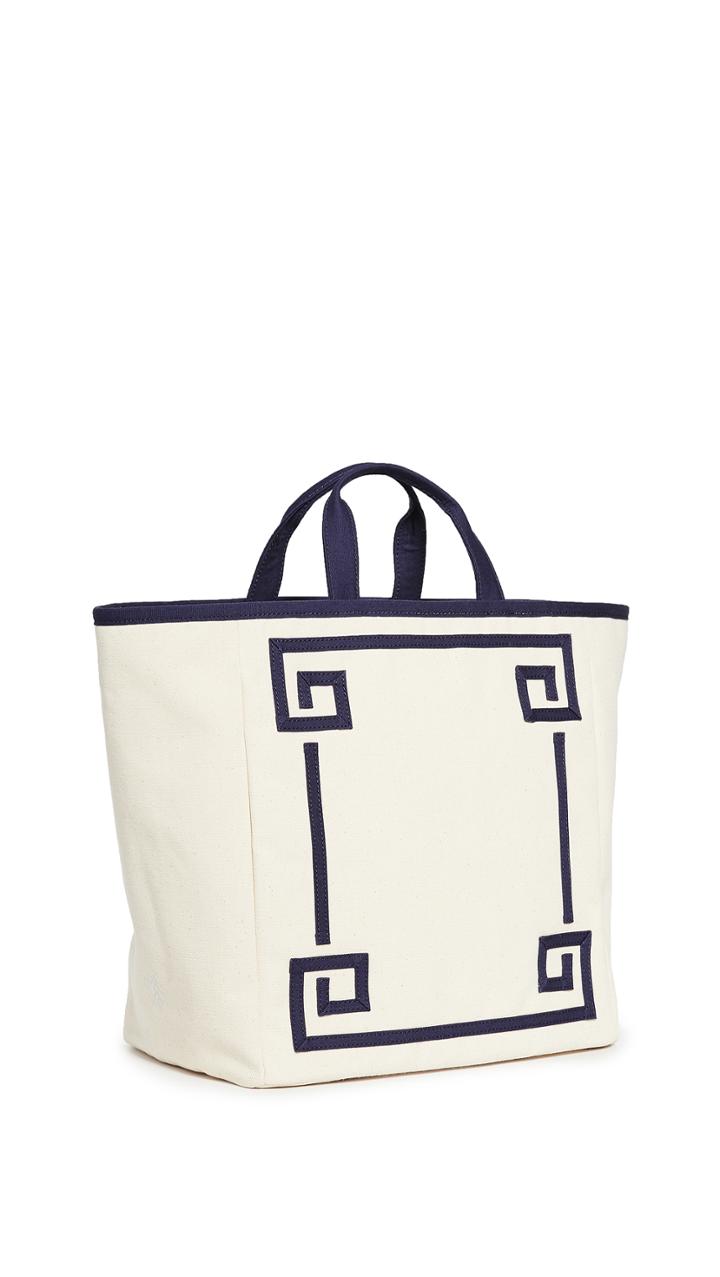 Pamela Munson Greek Key Canvas Tote