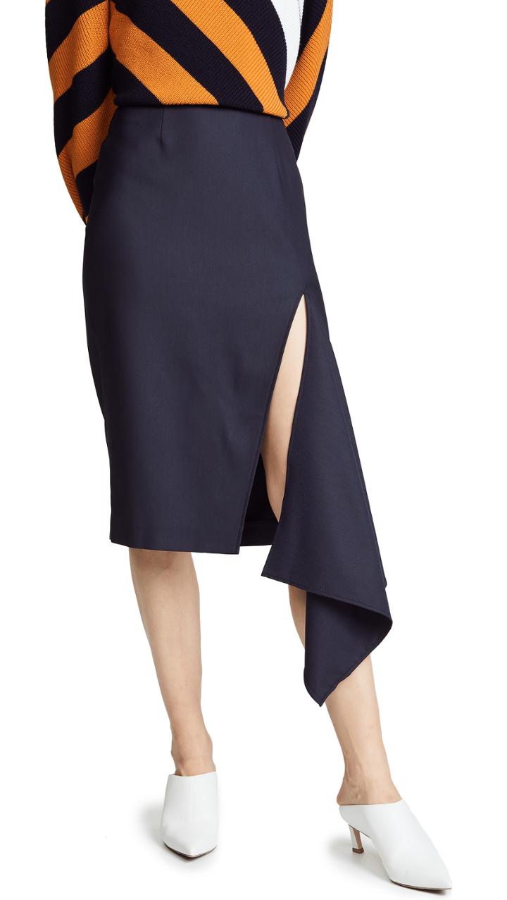 Monse Stretch Tux Slash Skirt