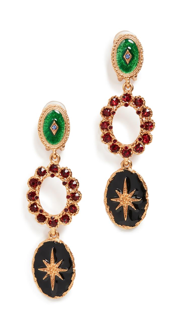 Oscar De La Renta Triple Drop Earrings