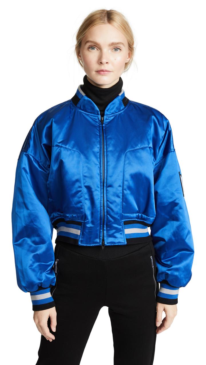 T By Alexander Wang Cropped Bomber Jacket