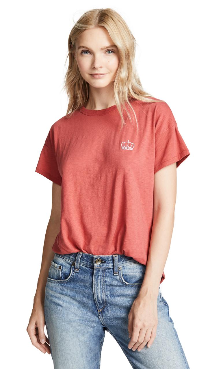 Rag Bone Jean Embroidered Crown Vintage Crew Tee
