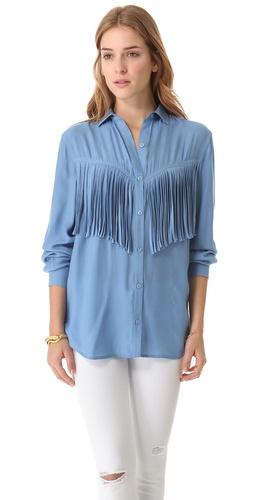 Torn By Ronny Kobo Lola Fringe Shirt