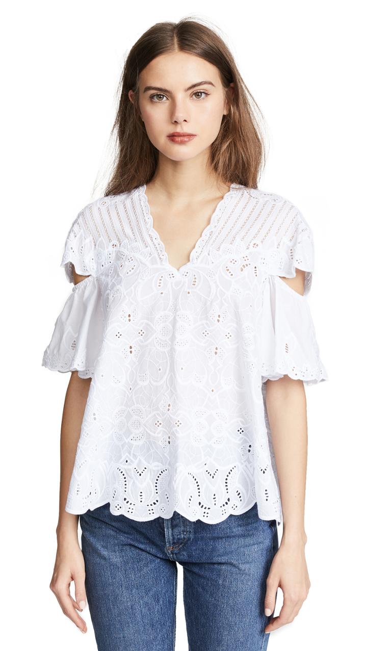 Jonathan Simkhai Scalloped Cutout Top