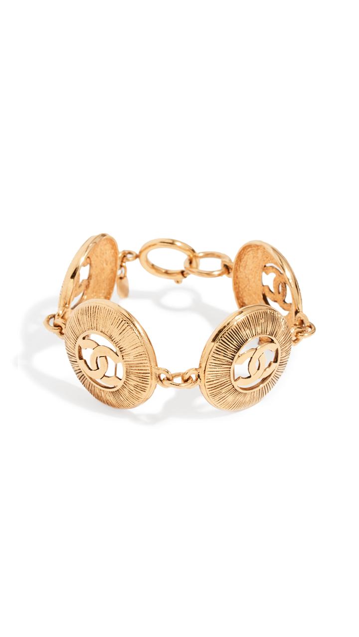 What Goes Around Comes Around Chanel Gold Burst Coins Bracelet