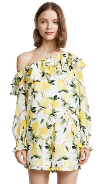 Ella Moon One Shoulder Ruffle Blouse