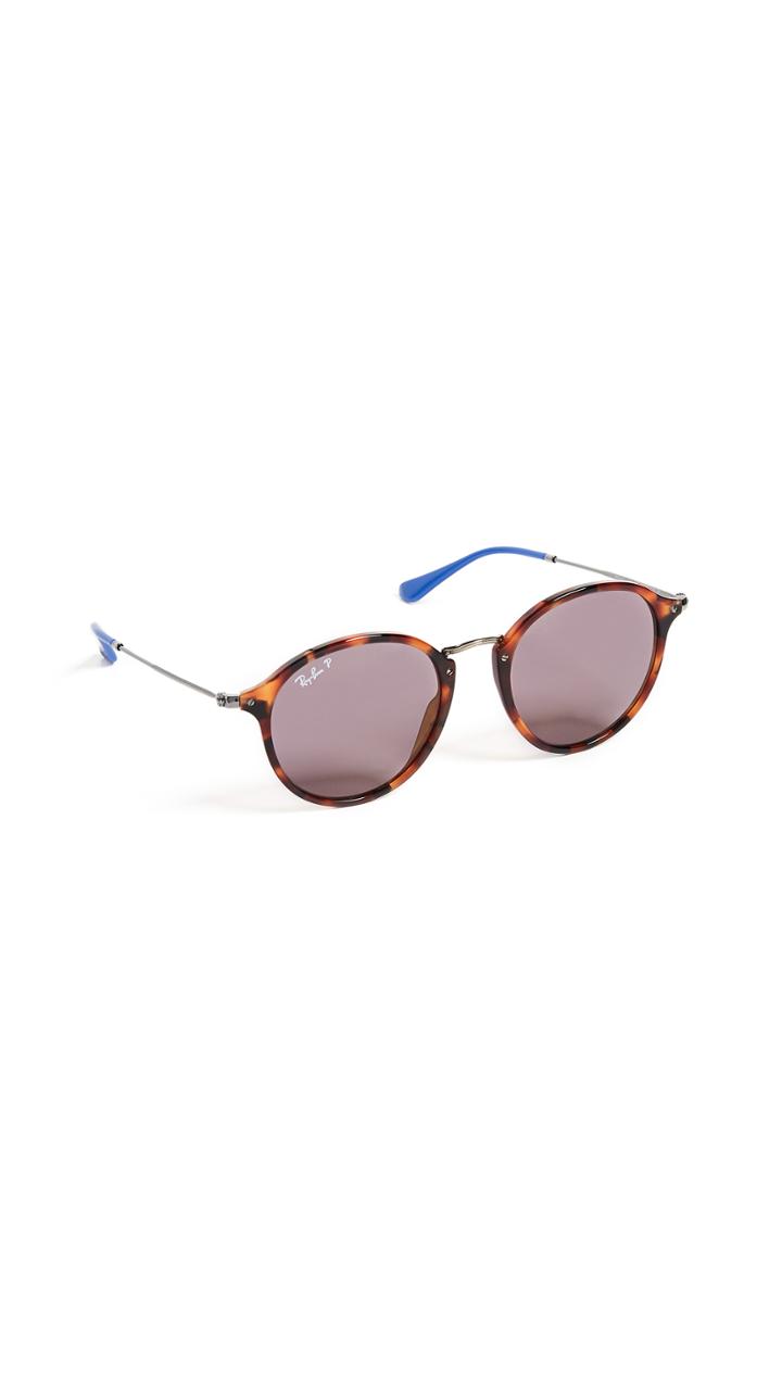 Ray Ban Rb2447 Round Fleck Polarized Sunglasses