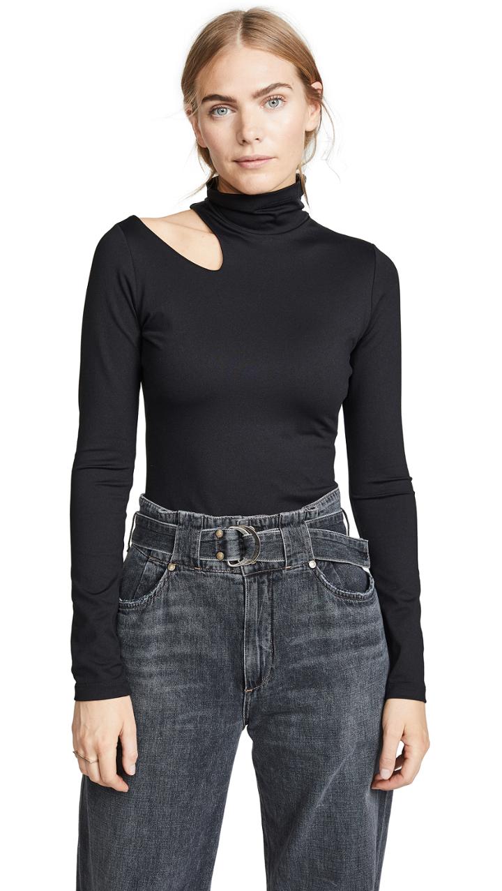 Susana Monaco Cutout Turtleneck Top