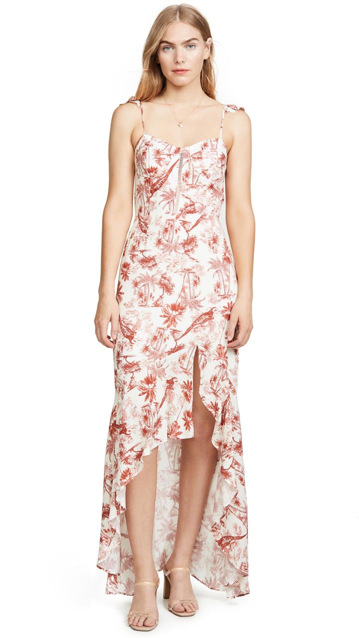 Wayf Etoile Bustier Ruffle Hem Dress