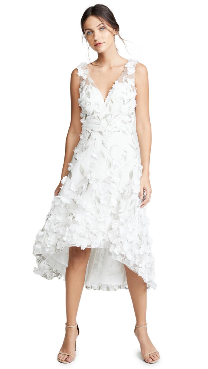 Marchesa Notte High Low Cocktail With Flower Petals