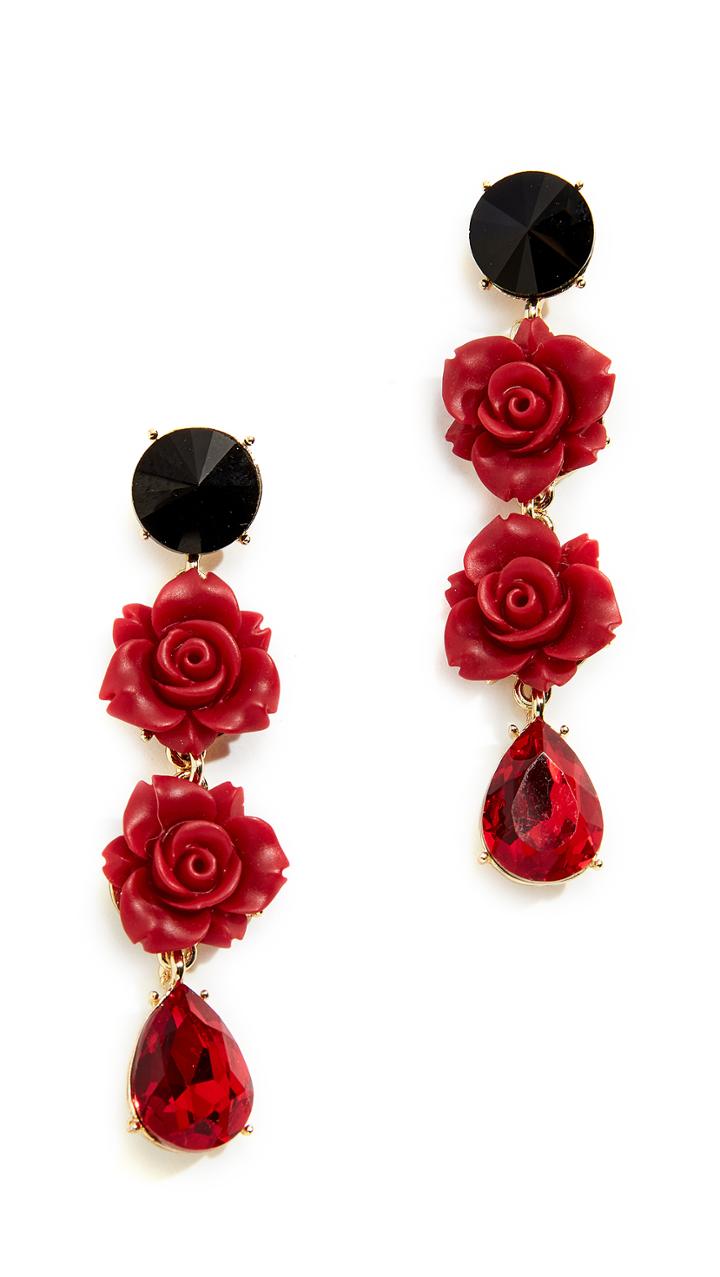 Stella Ruby Rose Drop Earrings