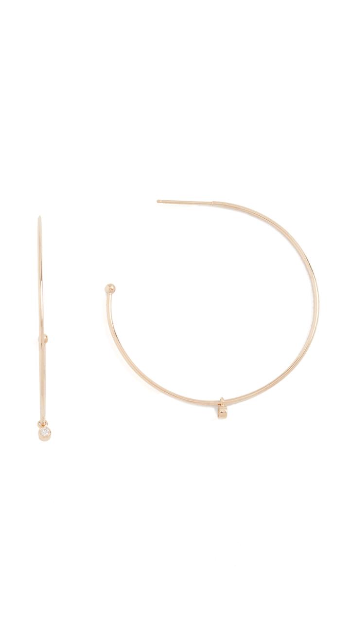 Zoe Chicco 14k Gold Elegant Hoop With Dangle Accent