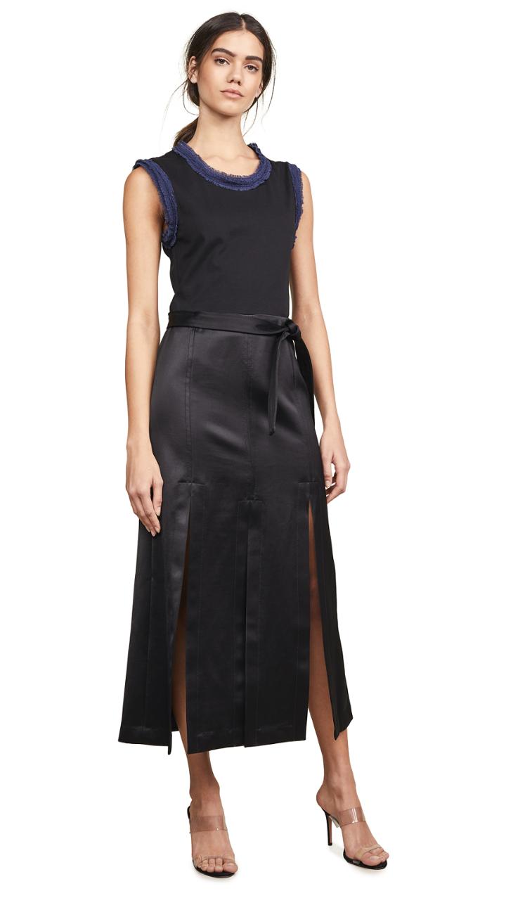 3 1 Phillip Lim Muscle T Shirt Combo Sateen Dress