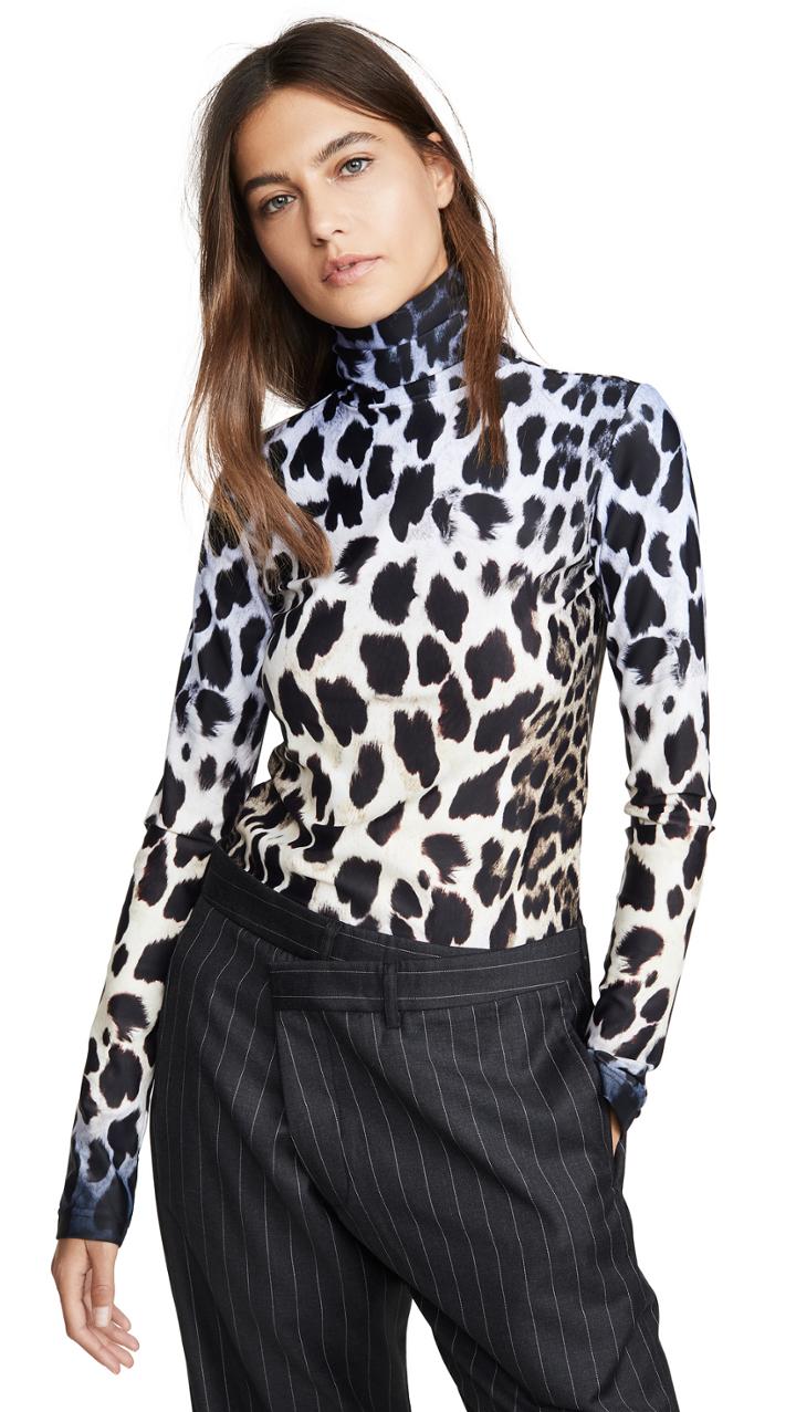 R13 Faded Leopard Turtleneck