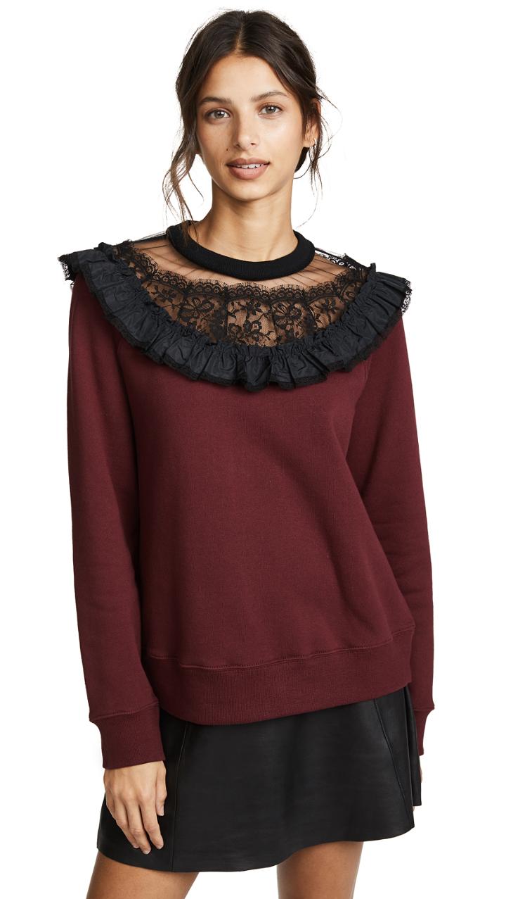 Marc Jacobs Ruffle Sweatshirt With Lace