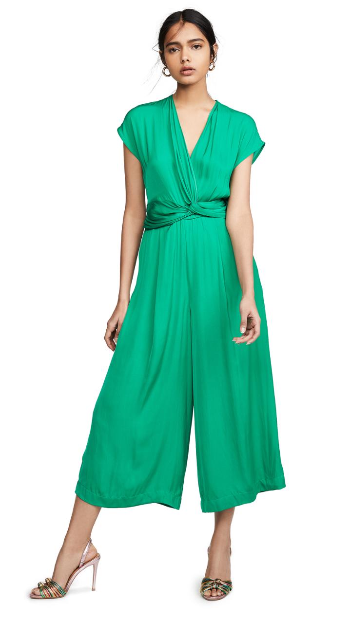 Edition10 V Neck Wrap Waist Jumpsuit