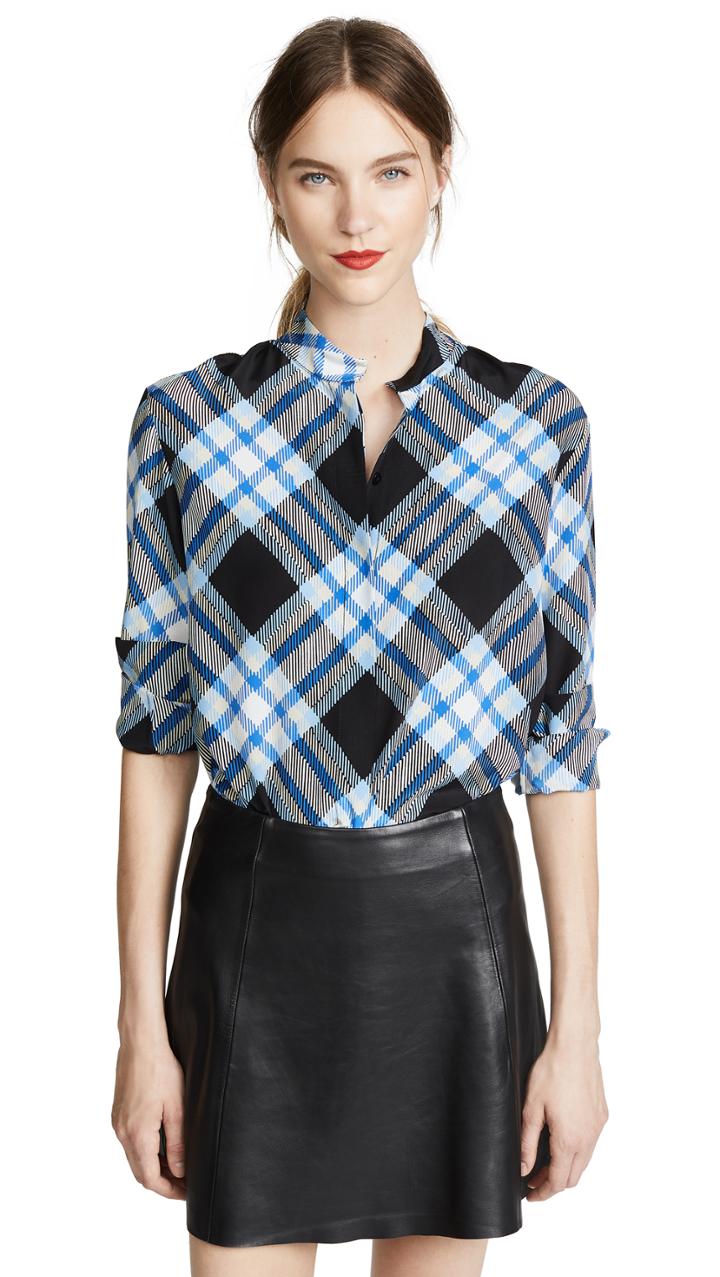 Diane Von Furstenberg Collared Button Down Top