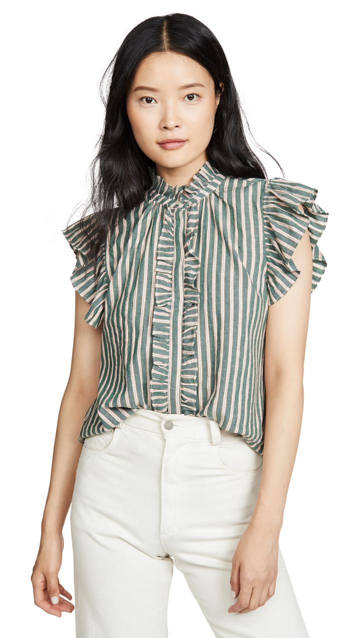 Birds Of Paradis Paige Ruffle Trim Blouse