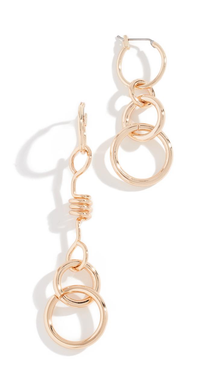 Rebecca Minkoff Mismatched Twisted Links Earrings