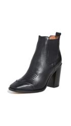 Off White High Heel Cowboy Booties