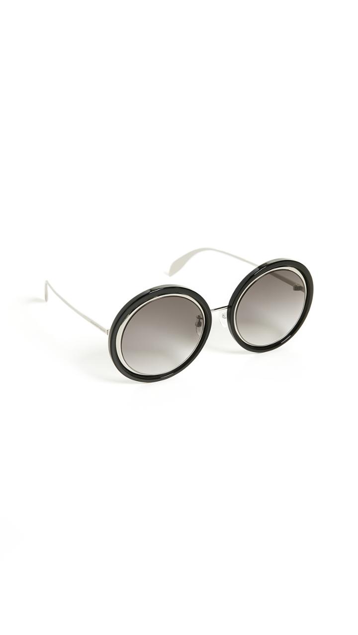 Alexander Mcqueen Sculpted Round Sunglasses