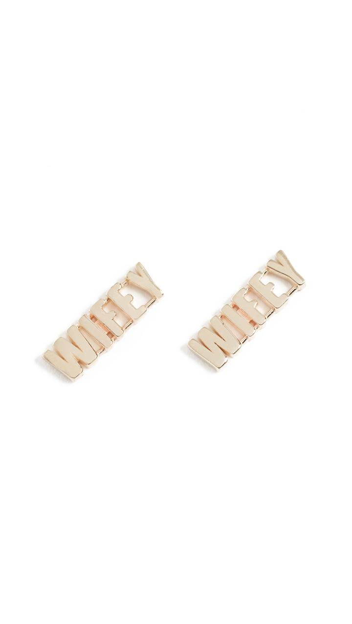 Established 14k Gold Wifey Earrings