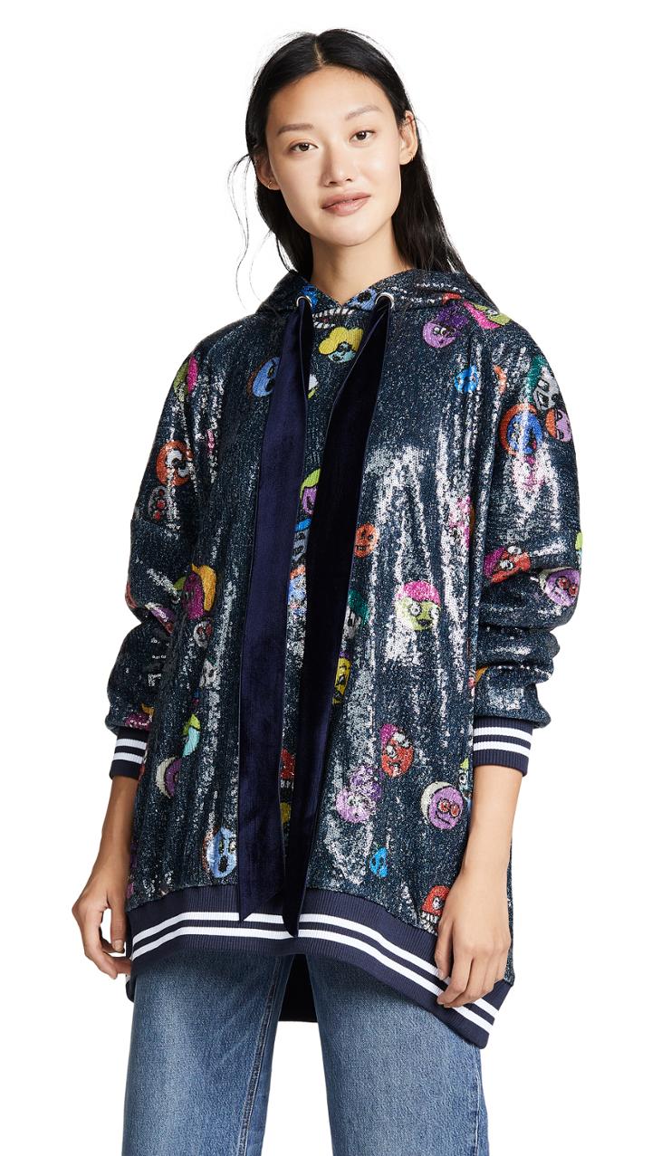 Mira Mikati Printed Sequin Hoodie