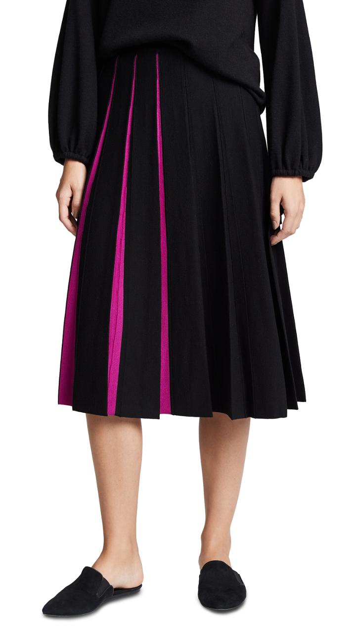 Tse Cashmere Pleated Midi Skirt