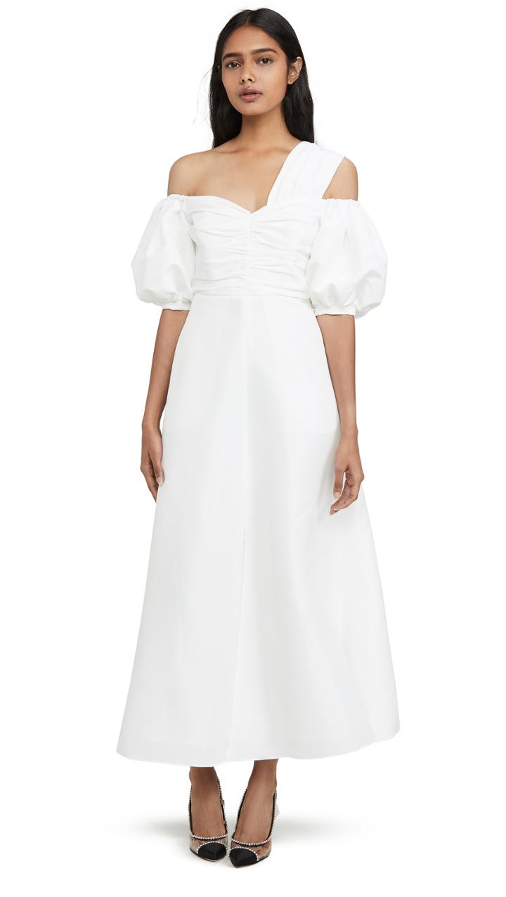 Self Portrait Ivory Taffeta Dress