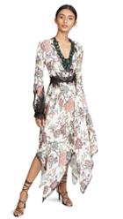 Costarellos V Neck Bishop Sleeve Dress