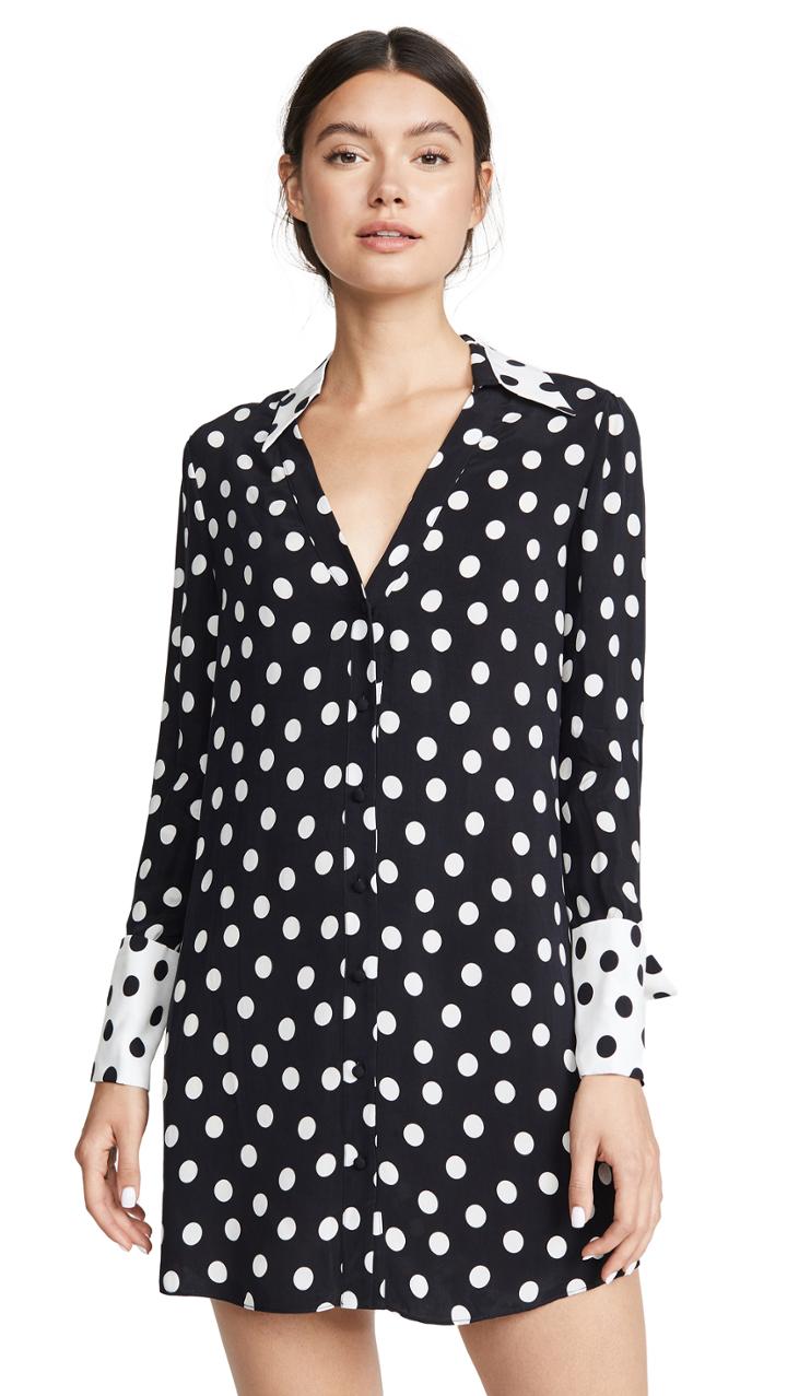 Alice Olivia Halima French Cuff Shirt Dress