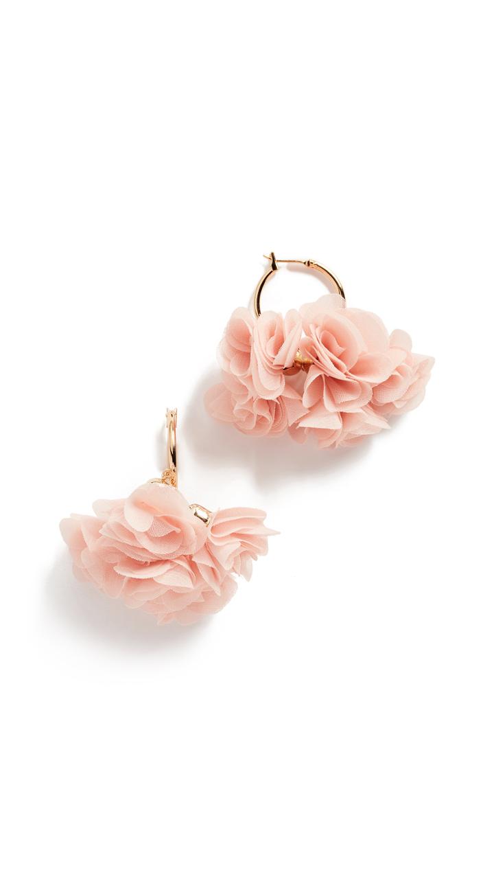 Shashi Floral Hoop Earrings