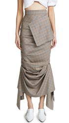 A W A K E Plaid Grey Skirt With Pocket