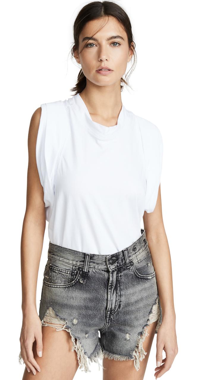 Alexander Wang Draped Racerback Jersey Tank
