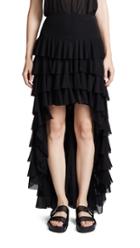 Norma Kamali Ruffle Hi Low Skirt